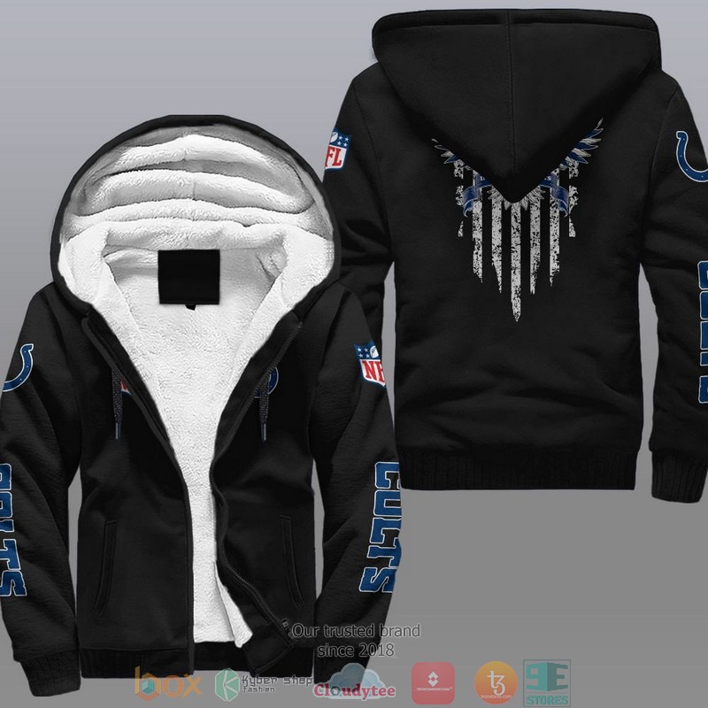 HOT Indianapolis Colts Eagle American Flag 3D Fleece Hoodie 8 NFL Indianapolis Colts Eagle American Flag Fleece Hoodie