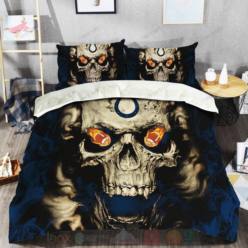 NFL Indianapolis Colts Inspired Skull Bedding Set 1