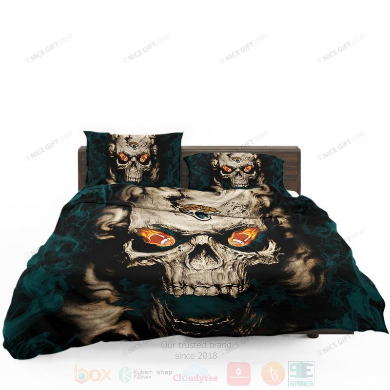 NFL Jacksonville Jaguars Inspired Skull Bedding Set