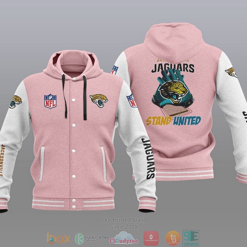 HOT Jacksonville Jaguars Stand United Varsity Hoodie Jacket 4 NFL Jacksonville Jaguars Stand United Baseball Jacket Hoodie 1 2 3