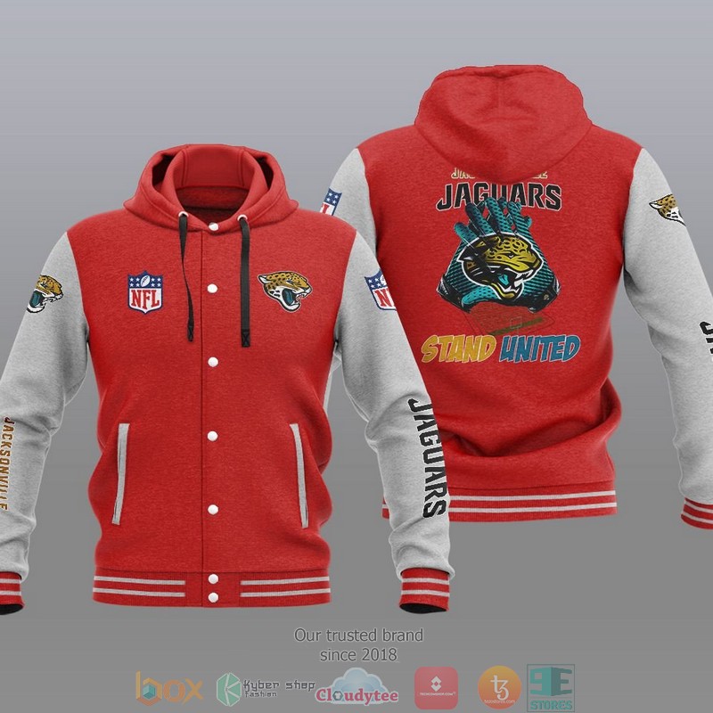 HOT Jacksonville Jaguars Stand United Varsity Hoodie Jacket 5 NFL Jacksonville Jaguars Stand United Baseball Jacket Hoodie 1 2 3 4
