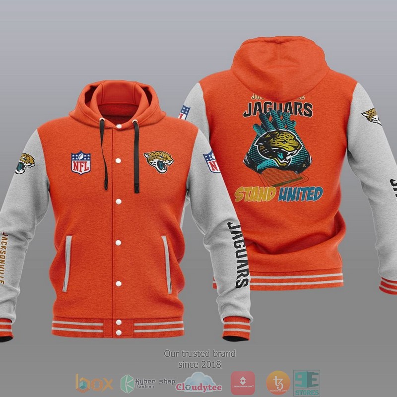 HOT Jacksonville Jaguars Stand United Varsity Hoodie Jacket 6 NFL Jacksonville Jaguars Stand United Baseball Jacket Hoodie 1 2 3 4 5