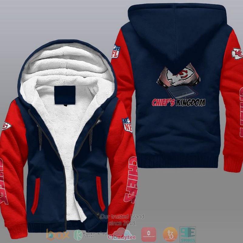 HOT Kansas City Chiefs Chief's Kingdom 3D Fleece Hoodie 4 NFL Kansas City Chiefs Chiefs Kingdom Fleece Hoodie 1 2 3
