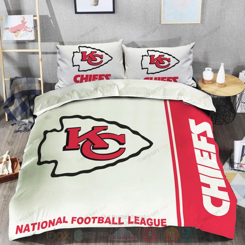 NFL Kansas City Chiefs Inspired Red White Bedding Set 1