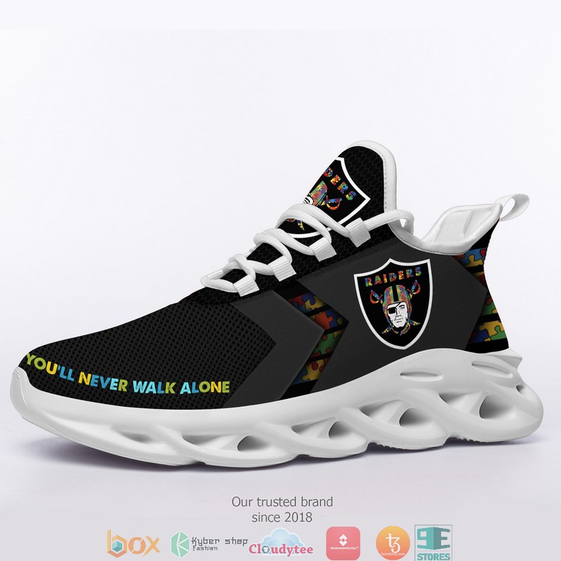 NFL Las Vegas Raiders Autism Max Soul Sneakers 4 NFL Las Vegas Raiders Autism Max Soul Sneakers 1 2 3
