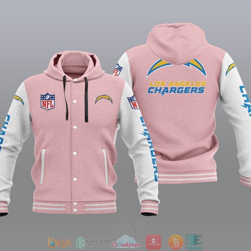 HOT Los Angeles Chargers Varsity Hoodie Jacket 4 NFL Los Angeles Chargers Baseball Jacket Hoodie 1 2 3