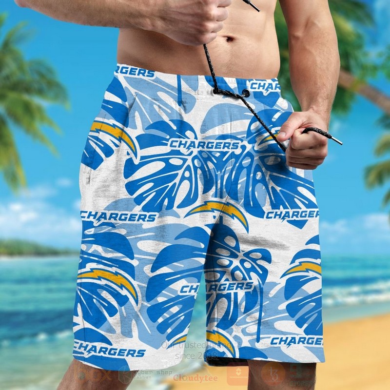 NFL Los Angeles Chargers Custom Name Hawaiian Shirt Short 1 2 3 4