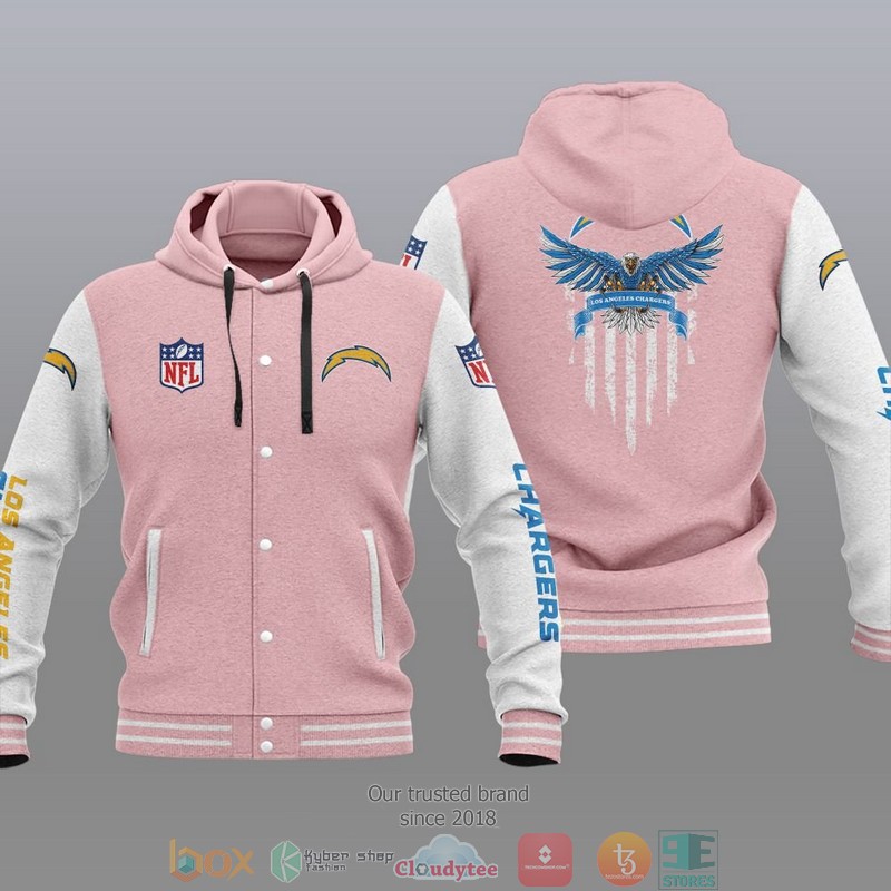 NFL Los Angeles Chargers Eagle American Flag Baseball Jacket Hoodie 1 2 3