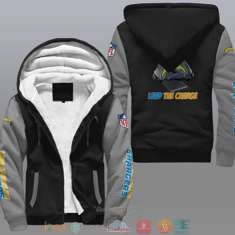 HOT Los Angeles Chargers Lead The Charge 3D Fleece Hoodie 2 NFL Los Angeles Chargers Lead The Charge Fleece Hoodie 1