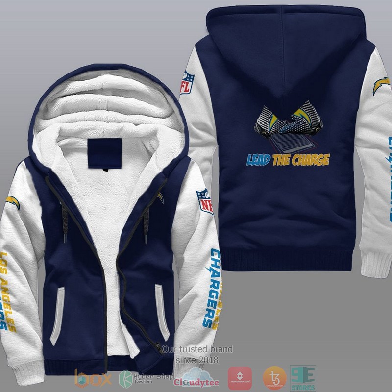 HOT Los Angeles Chargers Lead The Charge 3D Fleece Hoodie 3 NFL Los Angeles Chargers Lead The Charge Fleece Hoodie 1 2