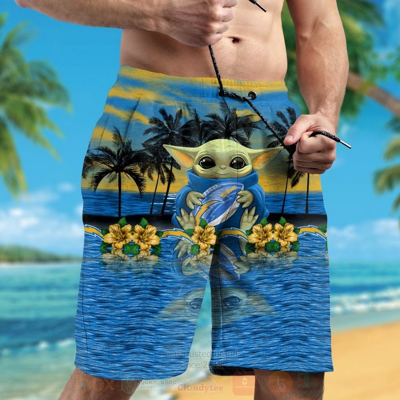BEST NFL Los Angeles Chargers and Baby Yoda Hawaii Shirt, Short 5 NFL Los Angeles Chargers and Baby Yoda Hawaiian Shirt Short 1 2 3 4