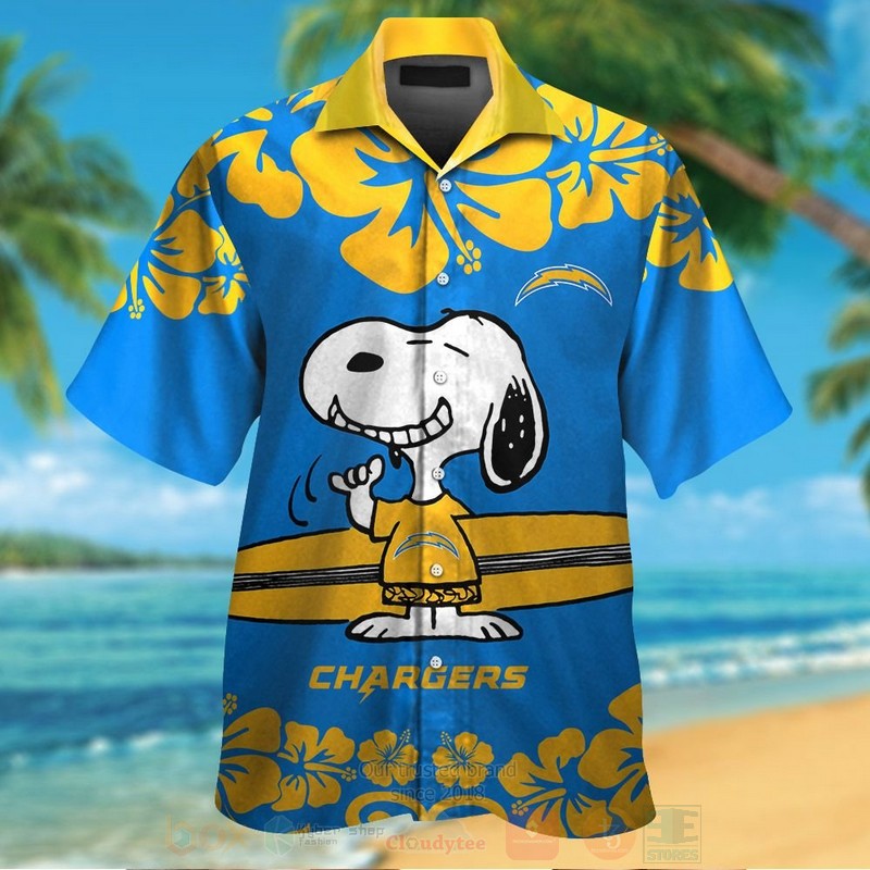 BEST NFL Los Angeles Chargers and Snoopy Hawaii Shirt, Short 1 NFL Los Angeles Chargers and Snoopy Hawaiian Shirt Short