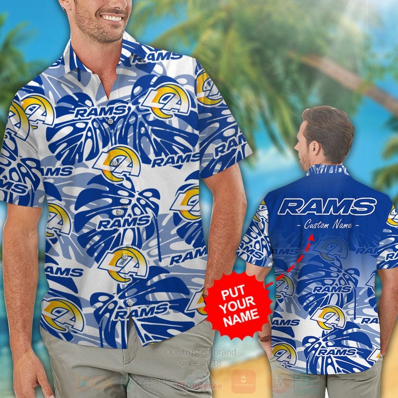 BEST NFL Los Angeles Rams Custom Name Hawaii Shirt, Short 2 NFL Los Angeles Rams Custom Name Hawaiian Shirt Short 1