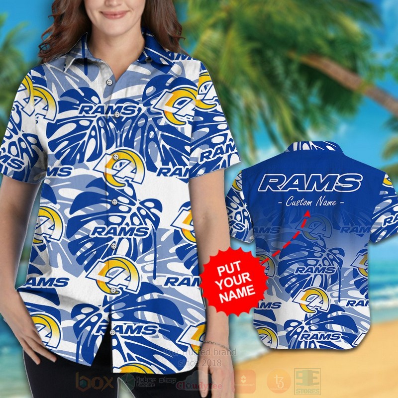 BEST NFL Los Angeles Rams Custom Name Hawaii Shirt, Short 3 NFL Los Angeles Rams Custom Name Hawaiian Shirt Short 1 2