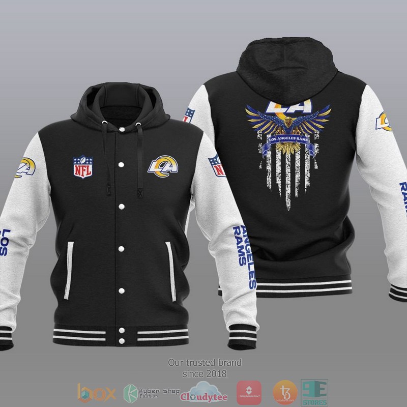 NFL Los Angeles Rams Eagle American Flag Baseball Jacket Hoodie
