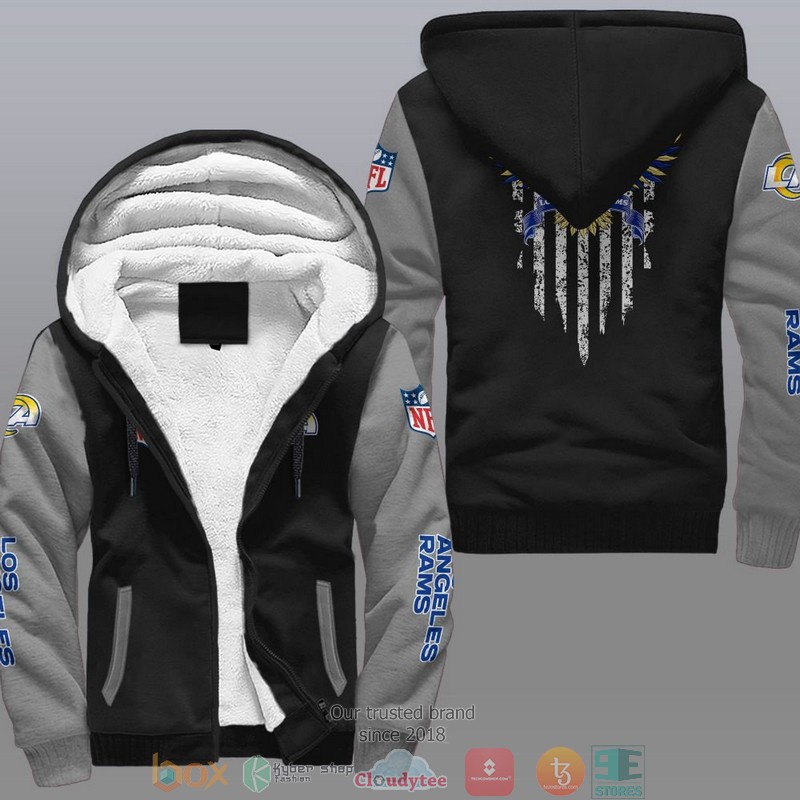 HOT Los Angeles Rams Eagle American Flag 3D Fleece Hoodie 2 NFL Los Angeles Rams Eagle American Flag Fleece Hoodie 1