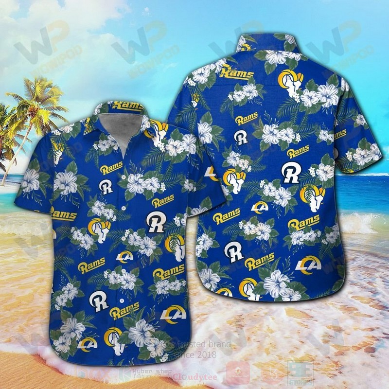 NFL Los Angeles Rams Flower Hawaiian Shirt Short