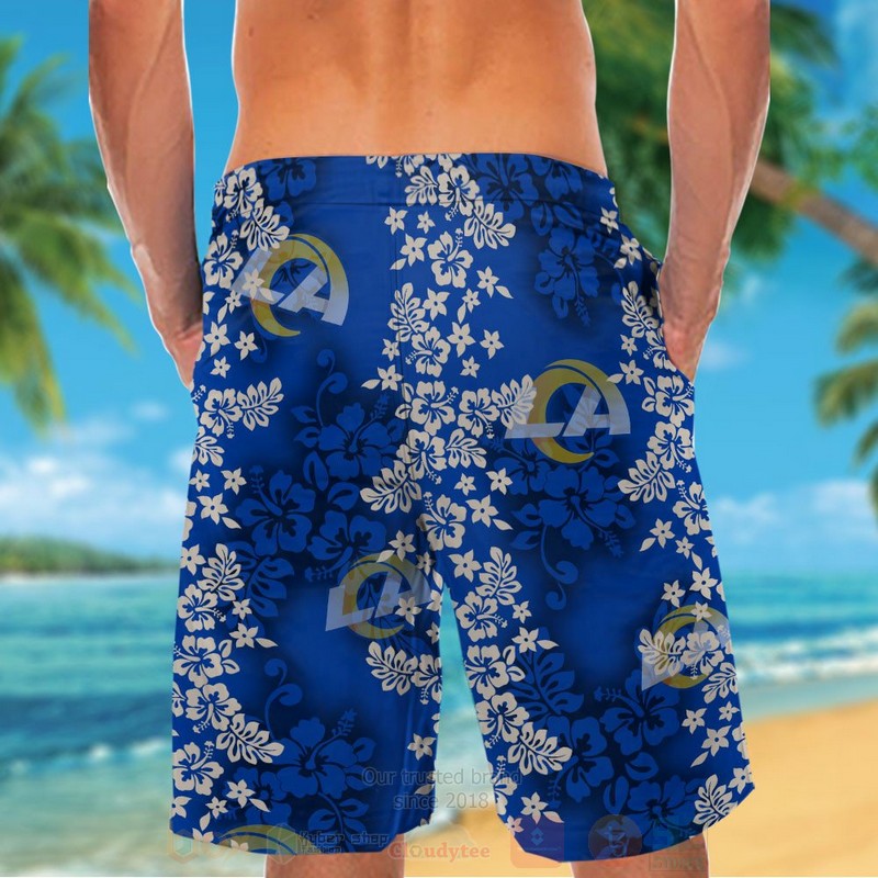 BEST NFL Los Angeles Rams Hiibscus Blue Hawaii Shirt, Short 6 NFL Los Angeles Rams Hiibscus Blue Hawaiian Shirt Short 1 2 3 4 5