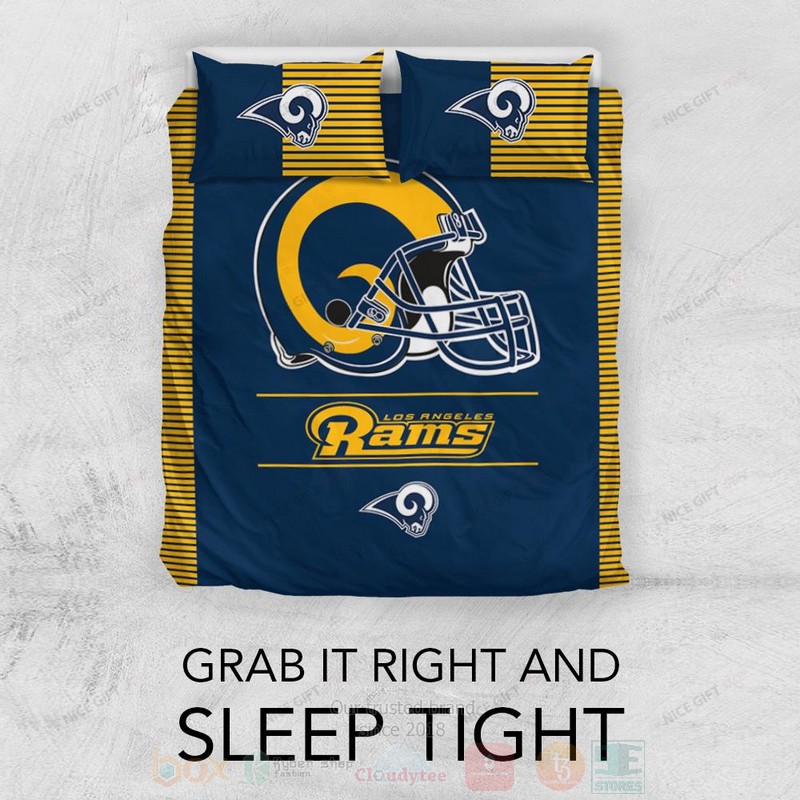 BEST NFL Los Angeles Rams Inspired Duvet Cover Bed Sets 3 NFL Los Angeles Rams Inspired Bedding Set 1 2