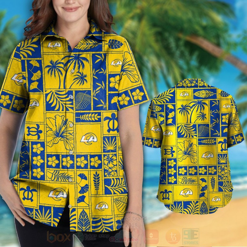 BEST NFL Los Angeles Rams Marine Ecology Yellow Hawaii Shirt, Short 3 NFL Los Angeles Rams Marine Ecology Yellow Hawaiian Shirt Short 1 2