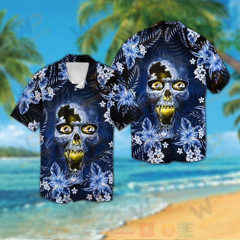 NFL Los Angeles Rams Skull Hawaiian Shirt Short