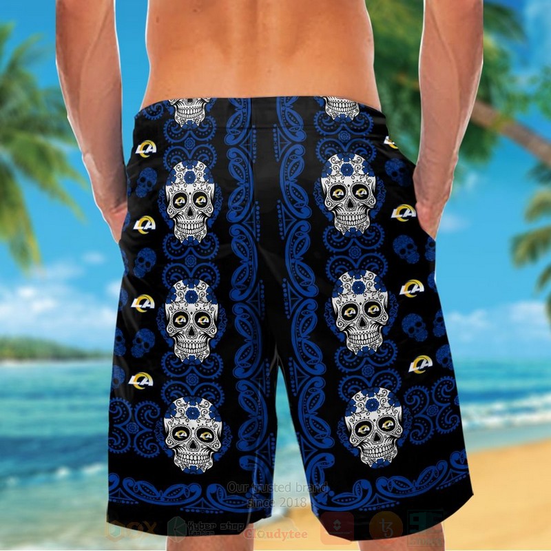 BEST NFL Los Angeles Rams Skulls Hawaii Shirt, Short 6 NFL Los Angeles Rams Skulls Hawaiian Shirt Short 1 2 3 4 5