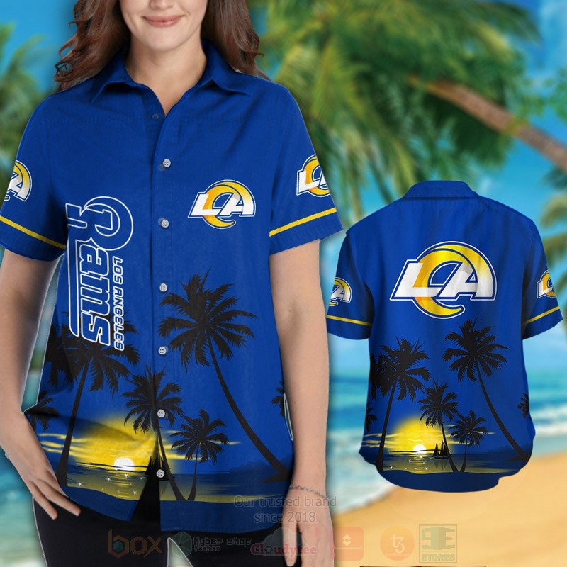 BEST NFL Los Angeles Rams Sun and Coconut Tree Hawaii Shirt, Short 3 NFL Los Angeles Rams Sun and Coconut Tree Hawaiian Shirt Short 1 2