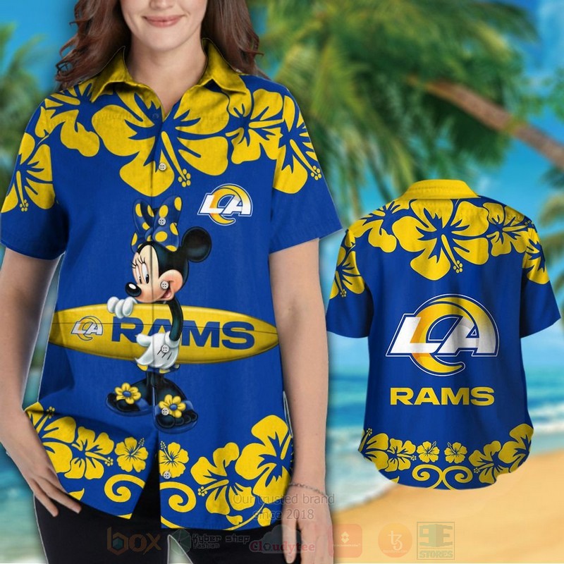 BEST NFL Los Angeles Rams and Minnie Mouse Hawaii Shirt, Short 3 NFL Los Angeles Rams and Minnie Mouse Hawaiian Shirt Short 1 2