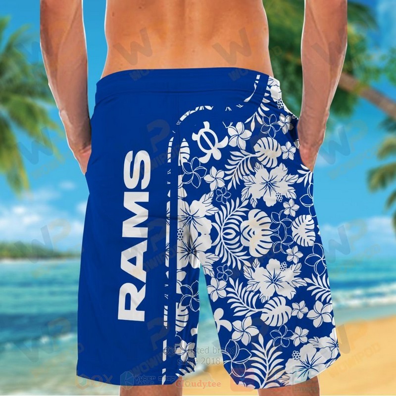 Nfl Los Angeles Rams And Snoopy Custom Name Hawaiian Shirt Short 1 2 3 4 5