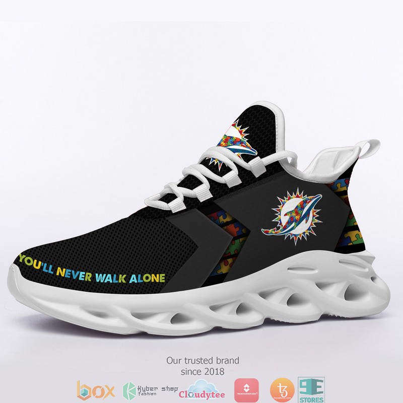 NFL Miami Dolphins Autism Max Soul Sneakers 4 NFL Miami Dolphins Autism Max Soul Sneakers 1 2 3