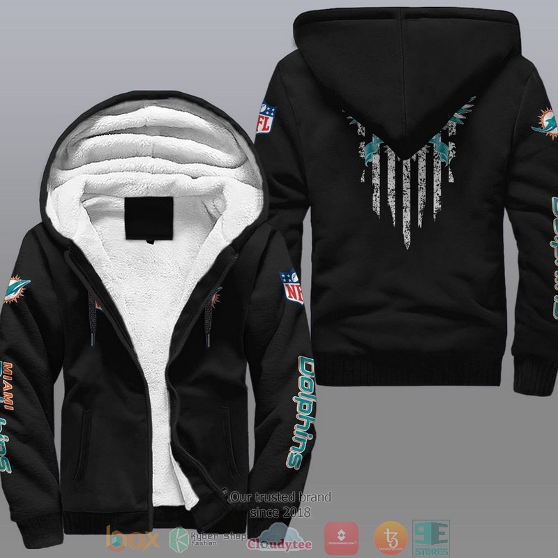 NFL Miami Dolphins Eagle American Flag Fleece Hoodie