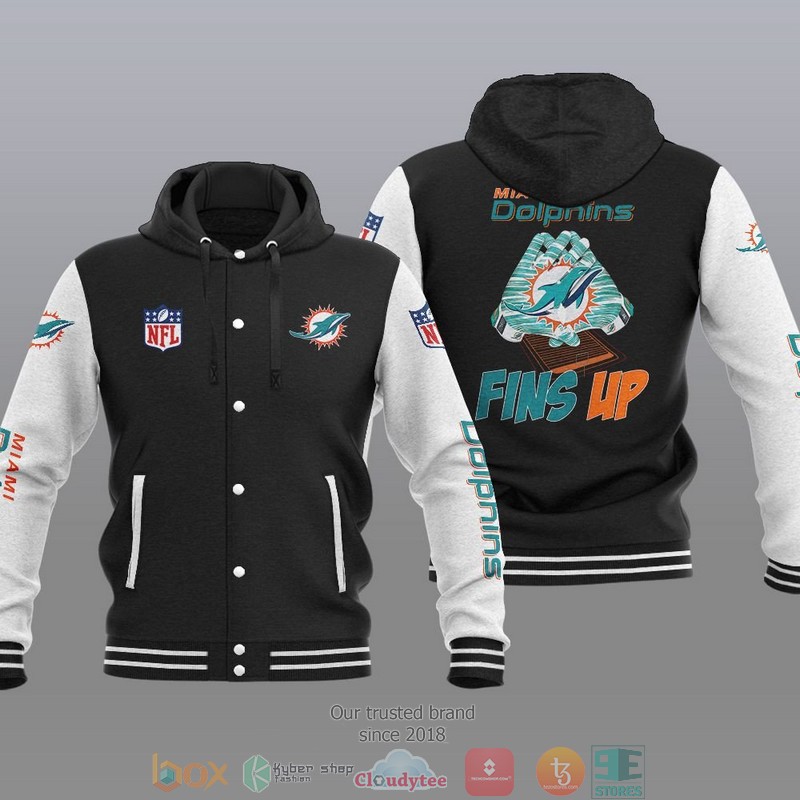 NFL Miami Dolphins Fins Up Baseball Jacket Hoodie