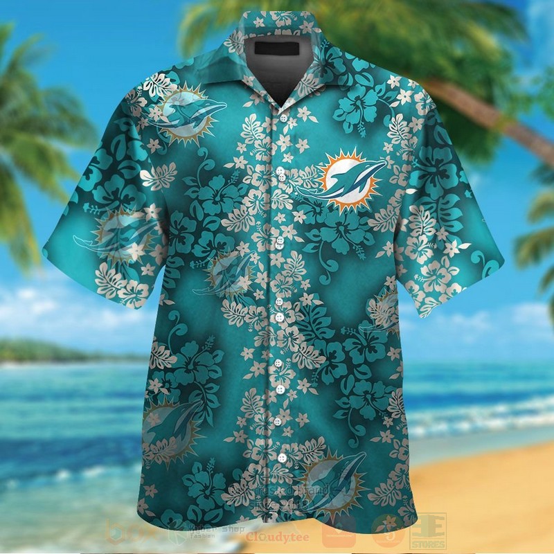 BEST NFL Miami Dolphins Green Hiibscus Hawaii Shirt, Short 13 NFL Miami Dolphins Green Hiibscus Hawaiian Shirt Short