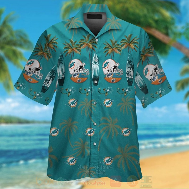 NFL Miami Dolphins Rugby Hats Hawaiian Shirt Short