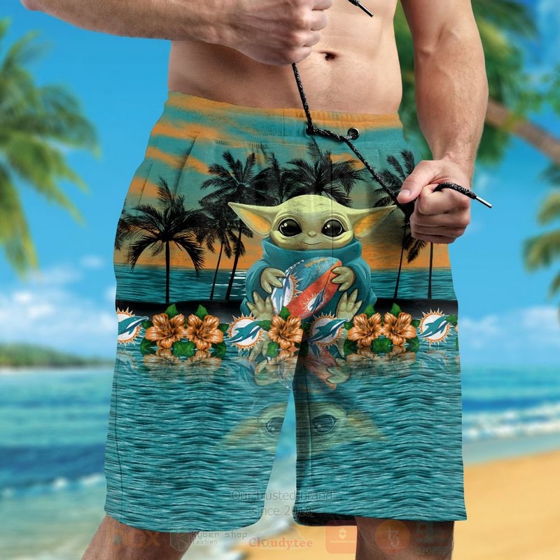 BEST NFL Miami Dolphins and Baby Yoda Hawaii Shirt, Short 5 NFL Miami Dolphins and Baby Yoda Hawaiian Shirt Short 1 2 3 4