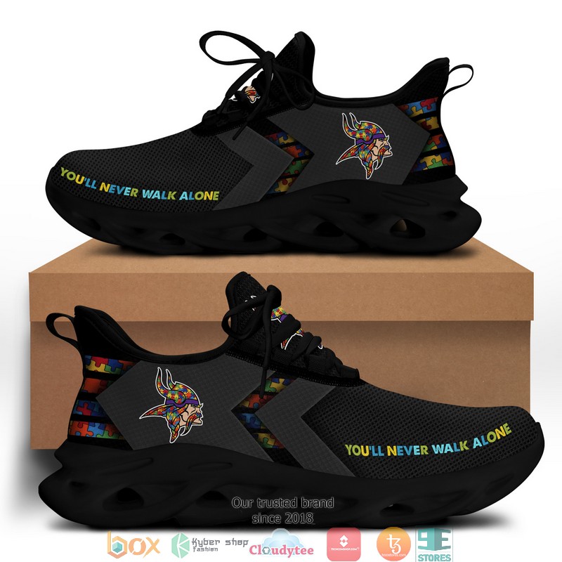 NFL Minnesota Vikings Autism Max Soul Sneakers 9 NFL Minnesota Vikings Autism Max Soul Sneakers