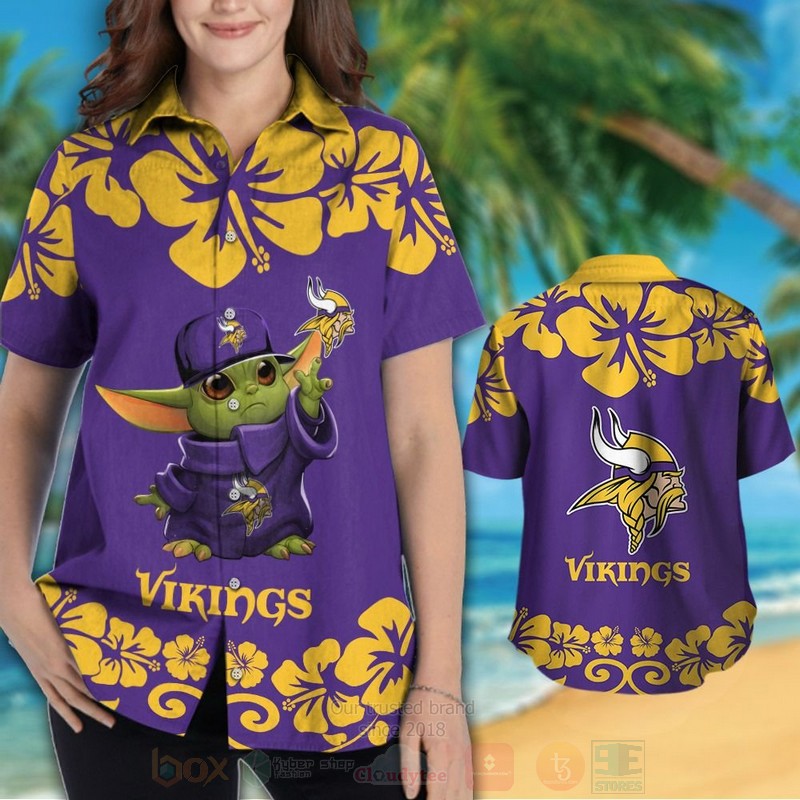 BEST NFL Minnesota Vikings Baby Yoda Purple Hawaii Shirt, Short 3 NFL Minnesota Vikings Baby Yoda Purple Hawaiian Shirt Short 1 2