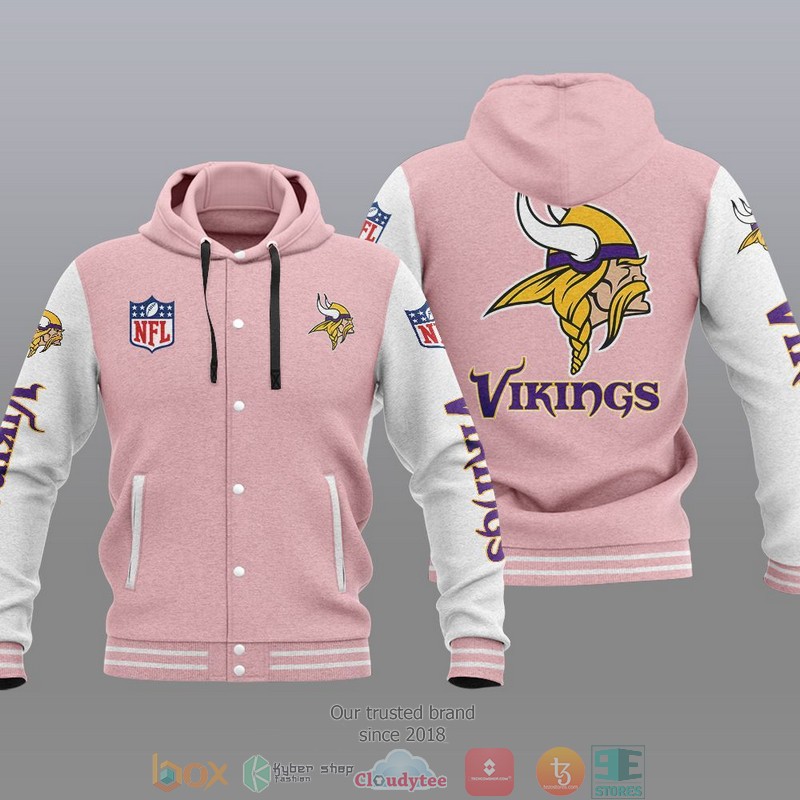 HOT Minnesota Vikings Varsity Hoodie Jacket 4 NFL Minnesota Vikings Baseball Jacket Hoodie 1 2 3