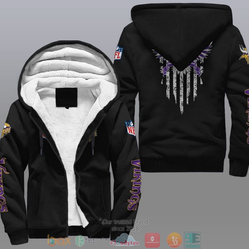 NFL Minnesota Vikings Eagle American Flag Fleece Hoodie