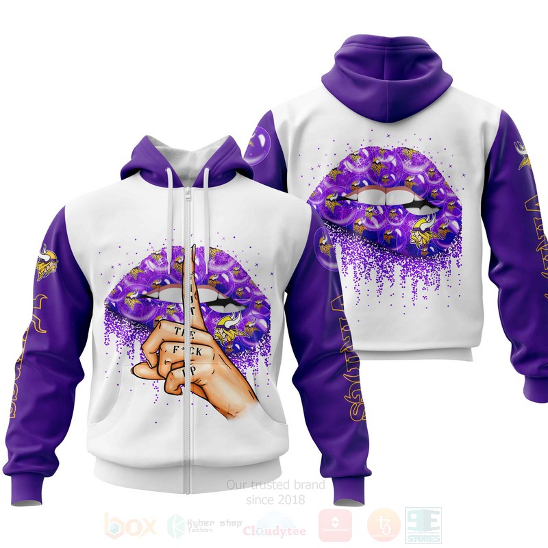 BEST NFL Minnesota Vikings Lips Personalized Custom 3D Hoodie, Zip Hoodie 2 NFL Minnesota Vikings Lips Personalized 3D Hoodie Zip Hoodie 1