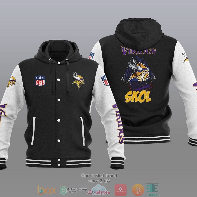NFL Minnesota Vikings Skol Baseball Jacket Hoodie
