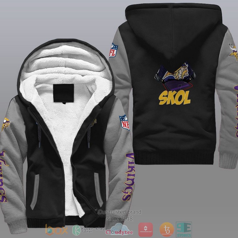 HOT Minnesota Vikings Skol 3D Fleece Hoodie 2 NFL Minnesota Vikings Skol Fleece Hoodie 1