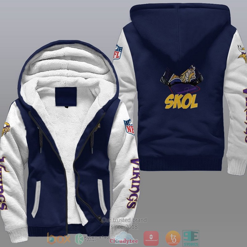 HOT Minnesota Vikings Skol 3D Fleece Hoodie 3 NFL Minnesota Vikings Skol Fleece Hoodie 1 2
