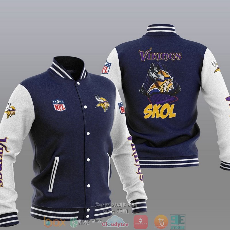 NFL Minnesota Vikings Skol Varsity Jacket 3 NFL Minnesota Vikings Skol Varsity Jacket 1 2