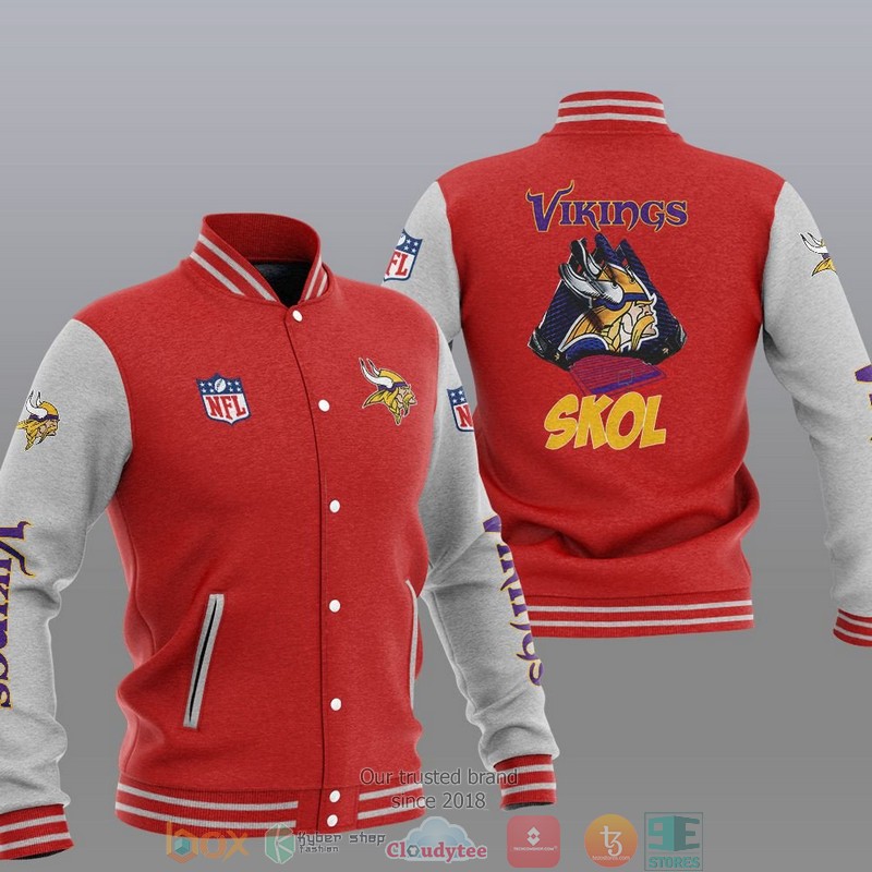 NFL Minnesota Vikings Skol Varsity Jacket 5 NFL Minnesota Vikings Skol Varsity Jacket 1 2 3 4