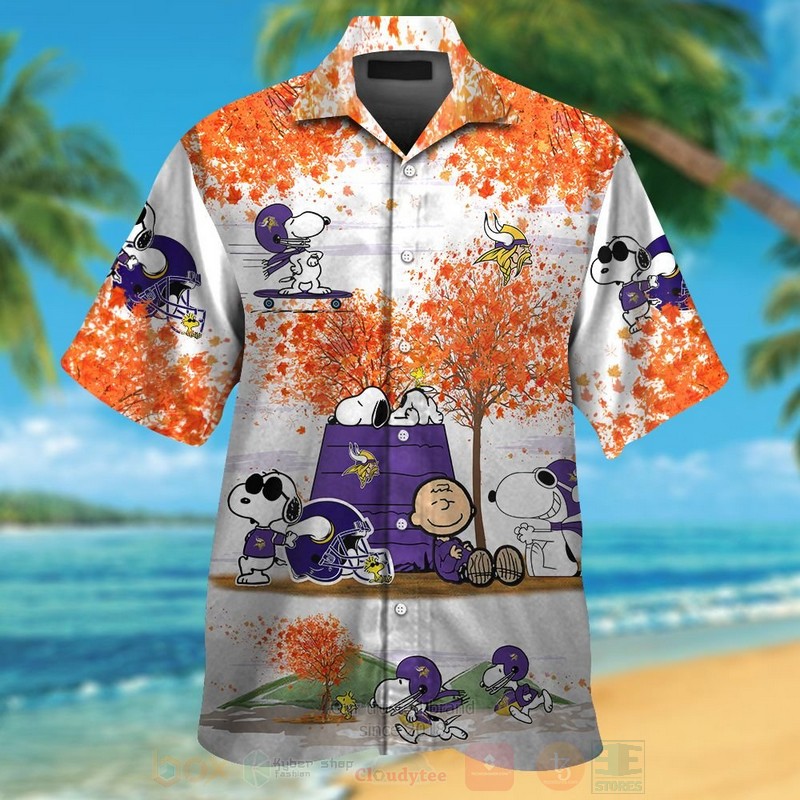 NFL Minnesota Vikings Snoopy Autumn Hawaiian Shirt Short