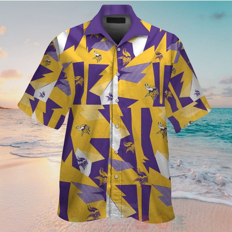 NFL Minnesota Vikings Yellow Purple Hawaiian Shirt Short