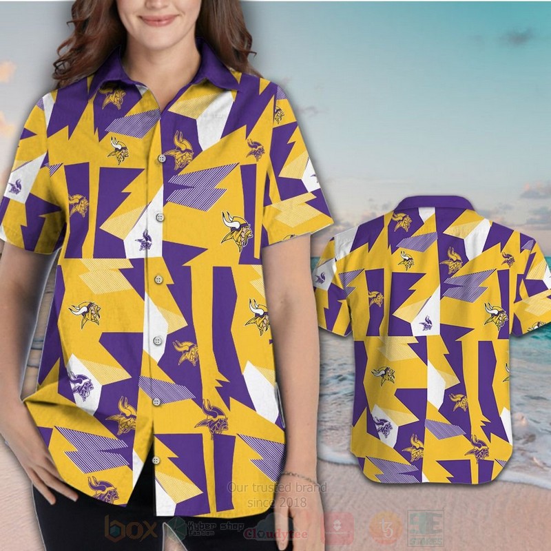 BEST NFL Minnesota Vikings Yellow-Purple Hawaii Shirt, Short 3 NFL Minnesota Vikings Yellow Purple Hawaiian Shirt Short 1 2