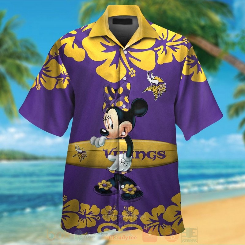 NFL Minnesota Vikings and Minnie Mouse Hawaiian Shirt Short