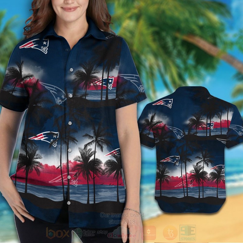 BEST NFL New England Patriots Black-Navy Sky Hawaii Shirt, Short 3 NFL New England Patriots Black Navy Sky Hawaiian Shirt Short 1 2